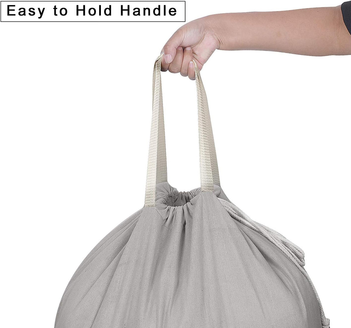 Heavy Duty Laundry Bag with Drawstring and Handle, Extra Large Travel Dirty Clothes Bag for Laundromat and Household, Durable Rip-Stop Laundry Hamper Liner, 28 x 40 Inch , Navy Blue