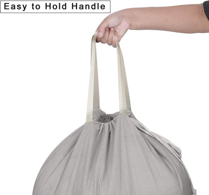 Heavy Duty Laundry Bag with Drawstring and Handle, Extra Large Travel Dirty Clothes Bag for Laundromat and Household, Durable Rip-Stop Laundry Hamper Liner, 28 x 40 Inch , Navy Blue