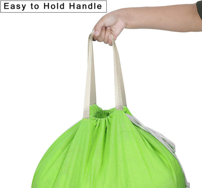 Heavy Duty Laundry Bag with Drawstring and Handle, Extra Large Travel Dirty Clothes Bag for Laundromat and Household, Durable Rip-Stop Laundry Hamper Liner, 28 x 40 Inch , Navy Blue