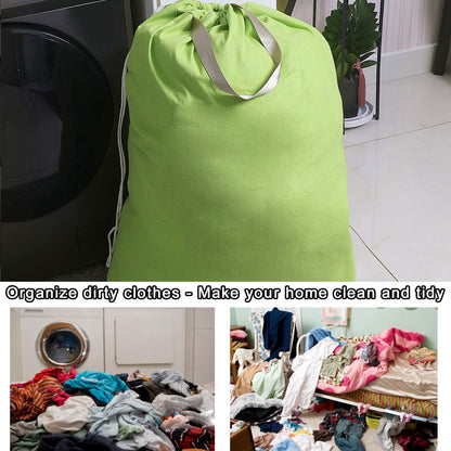 Heavy Duty Laundry Bag with Drawstring and Handle, Extra Large Travel Dirty Clothes Bag for Laundromat and Household, Durable Rip-Stop Laundry Hamper Liner, 28 x 40 Inch , Navy Blue
