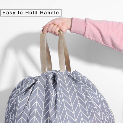 Heavy Duty Laundry Bag with Drawstring and Handle, Extra Large Travel Dirty Clothes Bag for Laundromat and Household, Durable Rip-Stop Laundry Hamper Liner, 28 x 40 Inch , Navy Blue