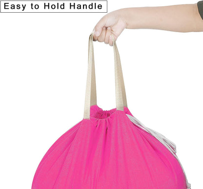 Heavy Duty Laundry Bag with Drawstring and Handle, Extra Large Travel Dirty Clothes Bag for Laundromat and Household, Durable Rip-Stop Laundry Hamper Liner, 28 x 40 Inch , Navy Blue