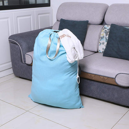 Heavy Duty Laundry Bag with Drawstring and Handle, Extra Large Travel Dirty Clothes Bag for Laundromat and Household, Durable Rip-Stop Laundry Hamper Liner, 28 x 40 Inch , Navy Blue