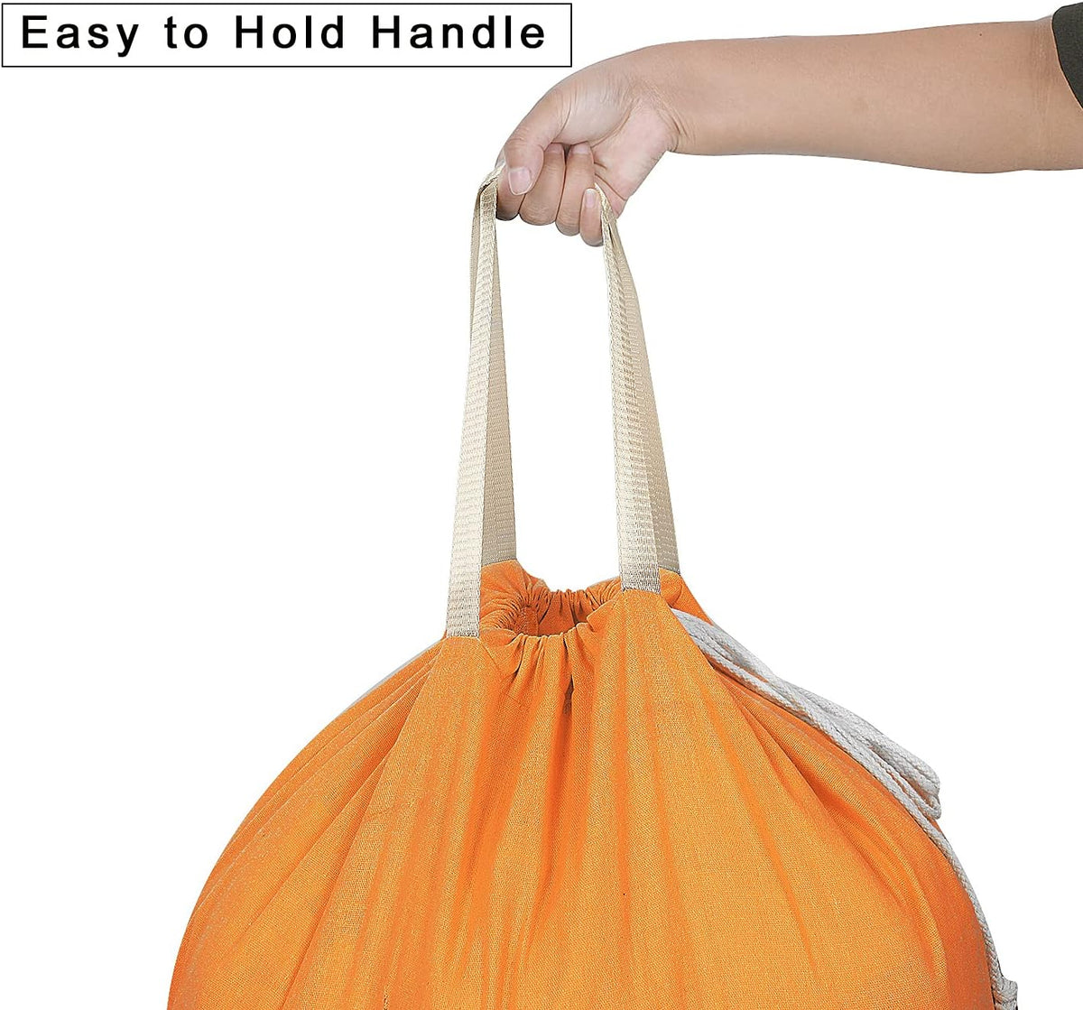 Heavy Duty Laundry Bag with Drawstring and Handle, Extra Large Travel Dirty Clothes Bag for Laundromat and Household, Durable Rip-Stop Laundry Hamper Liner, 28 x 40 Inch , Navy Blue