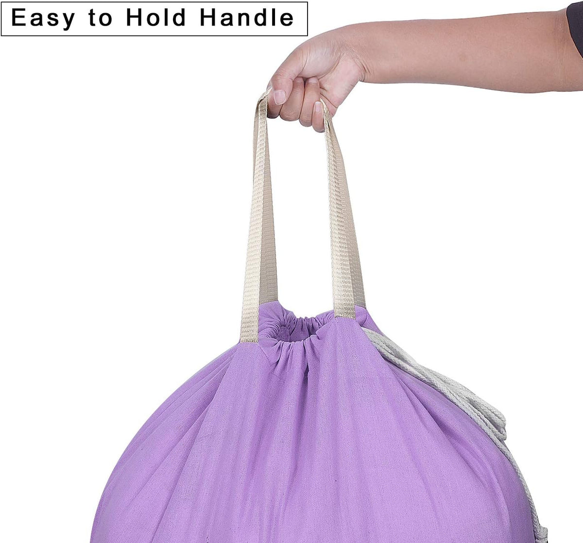 Heavy Duty Laundry Bag with Drawstring and Handle, Extra Large Travel Dirty Clothes Bag for Laundromat and Household, Durable Rip-Stop Laundry Hamper Liner, 28 x 40 Inch , Navy Blue