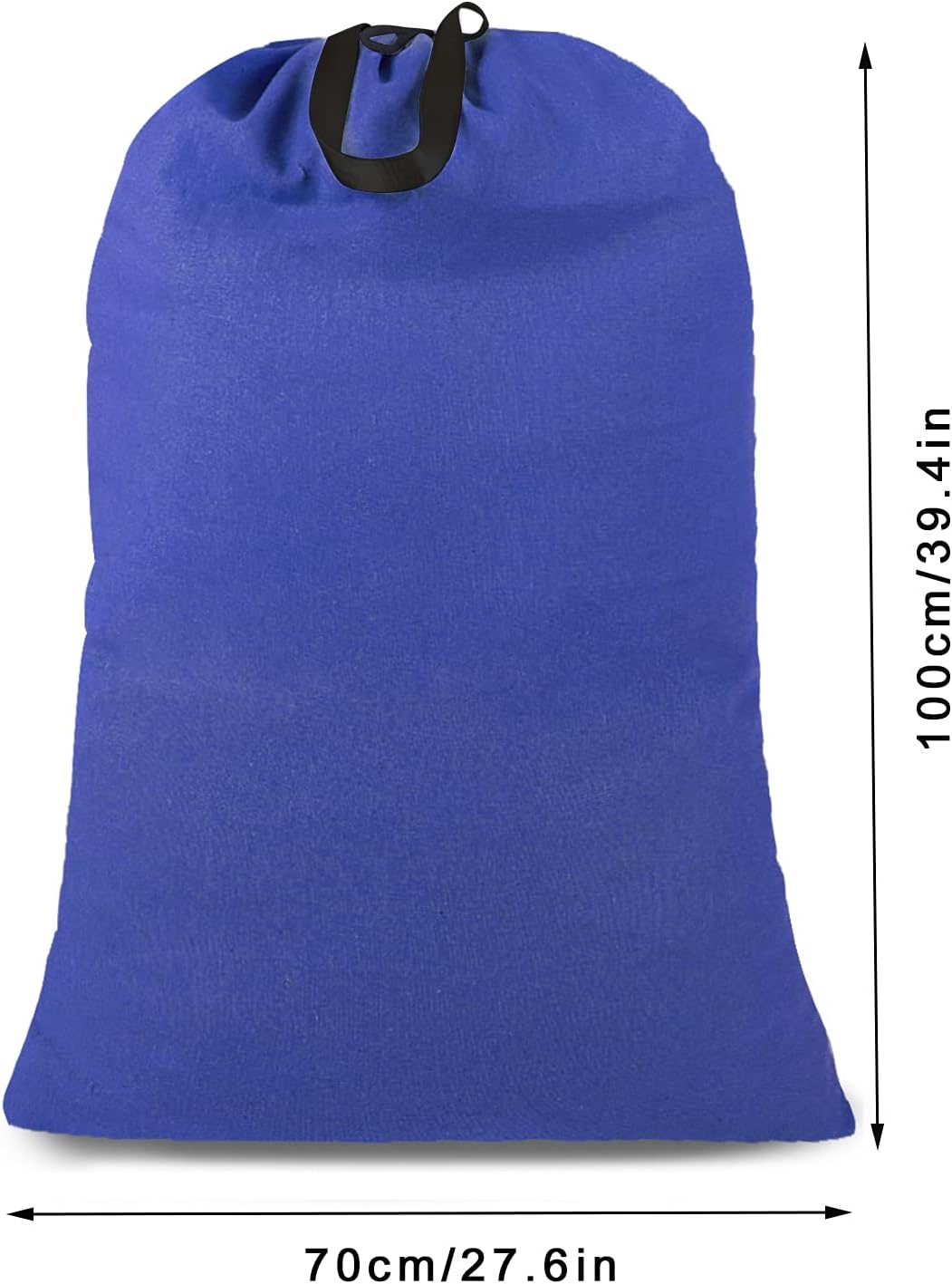 Heavy Duty Laundry Bag with Drawstring and Handle, Extra Large Travel Dirty Clothes Bag for Laundromat and Household, Durable Rip-Stop Laundry Hamper Liner, 28 x 40 Inch , Navy Blue