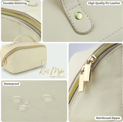 Large Capacity Travel Cosmetic Bag - Waterproof Makeup Organizer Cosmetics Make Up for Women Cute