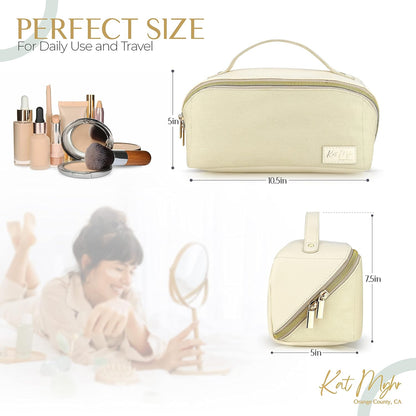 Large Capacity Travel Cosmetic Bag - Waterproof Makeup Organizer Cosmetics Make Up for Women Cute