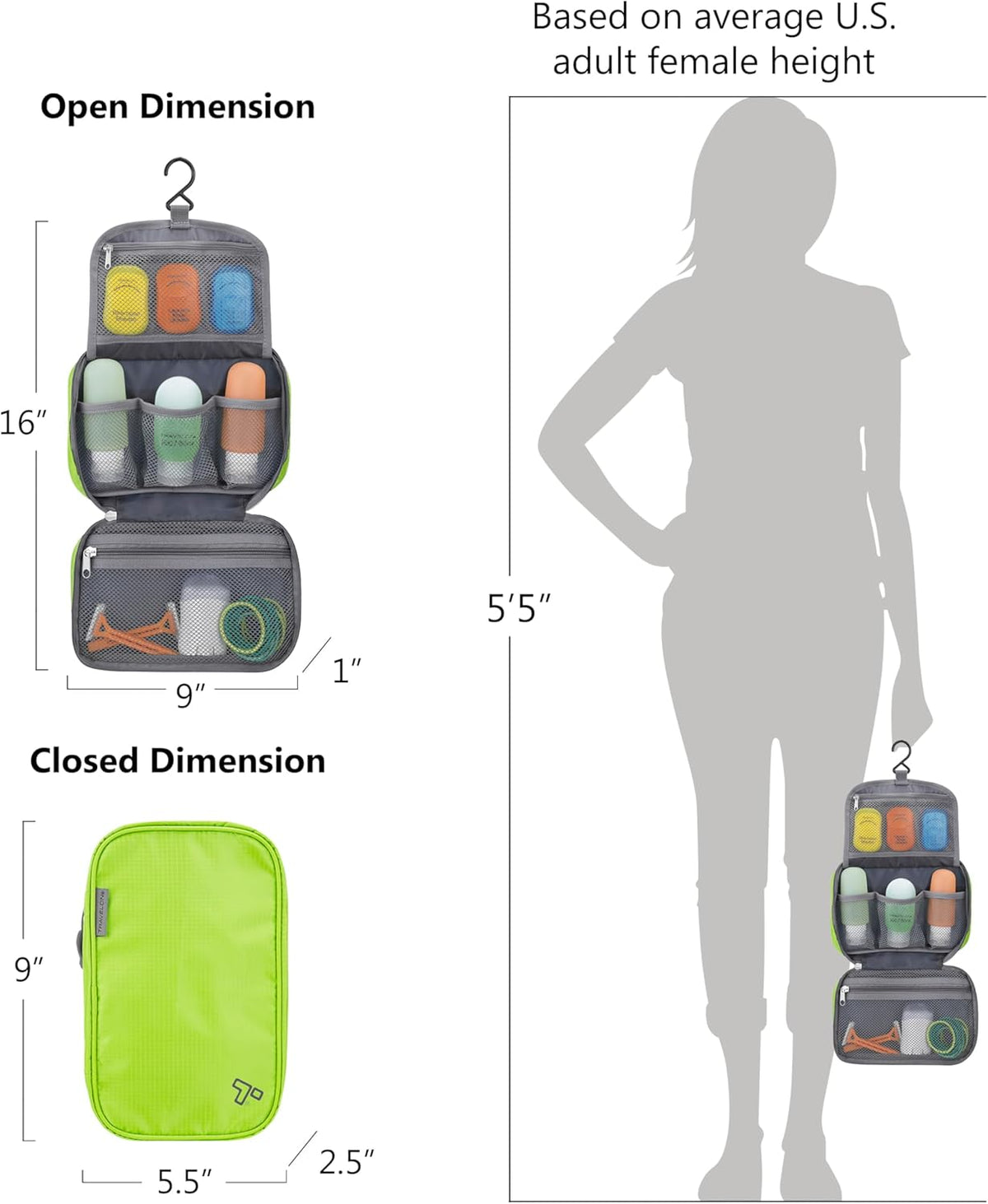 Compact Hanging Toiletry Kit
