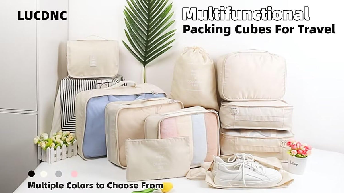 10 Pcs Set Packing Cubes - Travel Packing Organizers, Expandable Suitcase Organizer, Luggage Organizer Bags