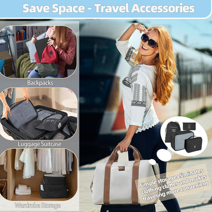 10 Pcs Set Packing Cubes - Travel Packing Organizers, Expandable Suitcase Organizer, Luggage Organizer Bags