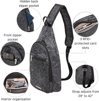 Daily Sling - Lightweight 12.6"x7.5" Sling Crossbody Bag with Convertible Adjustable Shoulder Strap