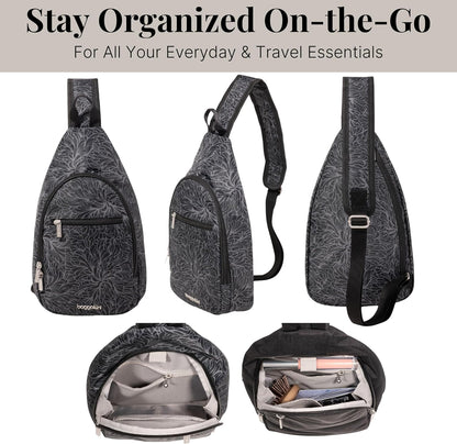 Daily Sling - Lightweight 12.6"x7.5" Sling Crossbody Bag with Convertible Adjustable Shoulder Strap