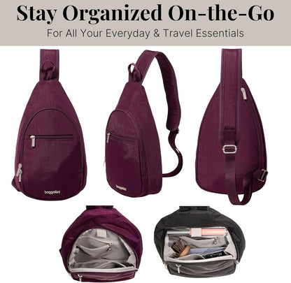 Daily Sling - Lightweight 12.6"x7.5" Sling Crossbody Bag with Convertible Adjustable Shoulder Strap