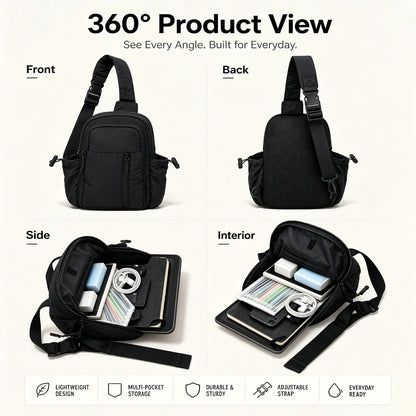 Small Sling Bag for Women, Puffer Crossbody Bag Purses Hobo Handbag Fanny Packs for Travel Hiking with Card Slots