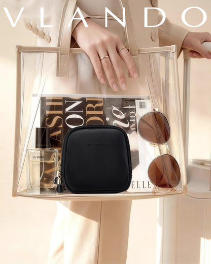 2-Layer Travel Jewelry Case for Necklaces,Rings,Earrings | Storage with Velvet Lining,Keeps Small Jewelry Separated for Travel,Carry-On Totes,Daily Use,Toffee