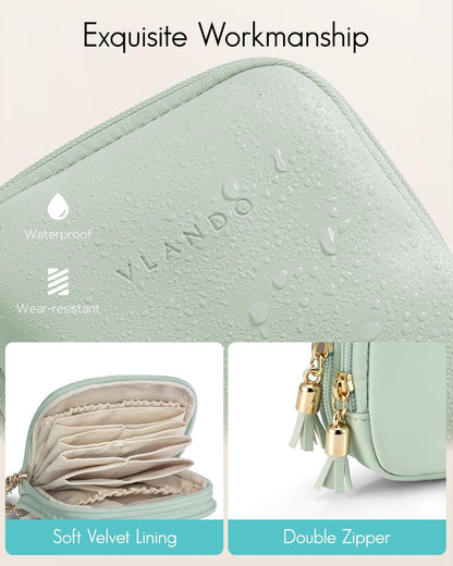 2-Layer Travel Jewelry Case for Necklaces,Rings,Earrings | Storage with Velvet Lining,Keeps Small Jewelry Separated for Travel,Carry-On Totes,Daily Use,Toffee