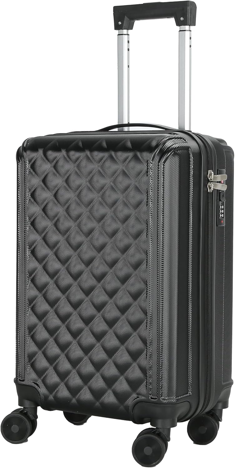 20 Inch Carry On Luggage with Wheels, Hard Shell Carry On Suitcase, Spinner Rolling Luggage with TSA Lock and Telescopic Handle for Travel and Business (Blue)