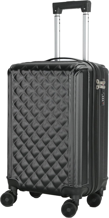 20 Inch Carry On Luggage with Wheels, Hard Shell Carry On Suitcase, Spinner Rolling Luggage with TSA Lock and Telescopic Handle for Travel and Business (Blue)