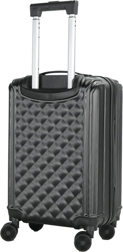 20 Inch Carry On Luggage with Wheels, Hard Shell Carry On Suitcase, Spinner Rolling Luggage with TSA Lock and Telescopic Handle for Travel and Business (Blue)