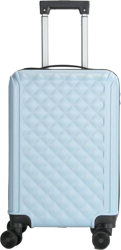 20 Inch Carry On Luggage with Wheels, Hard Shell Carry On Suitcase, Spinner Rolling Luggage with TSA Lock and Telescopic Handle for Travel and Business (Blue)