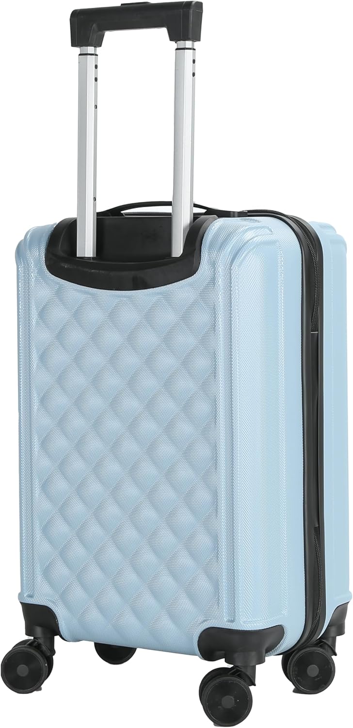 20 Inch Carry On Luggage with Wheels, Hard Shell Carry On Suitcase, Spinner Rolling Luggage with TSA Lock and Telescopic Handle for Travel and Business (Blue)