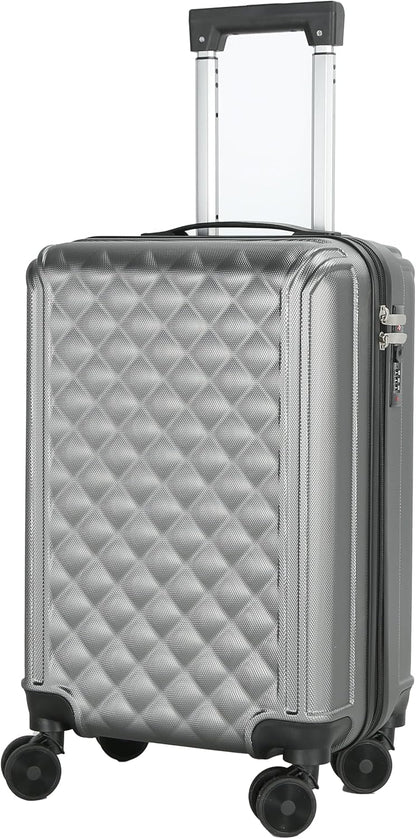 20 Inch Carry On Luggage with Wheels, Hard Shell Carry On Suitcase, Spinner Rolling Luggage with TSA Lock and Telescopic Handle for Travel and Business (Blue)