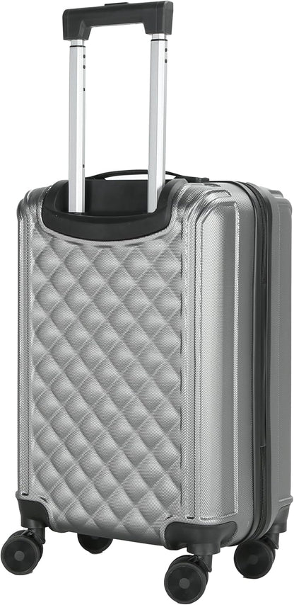 20 Inch Carry On Luggage with Wheels, Hard Shell Carry On Suitcase, Spinner Rolling Luggage with TSA Lock and Telescopic Handle for Travel and Business (Blue)