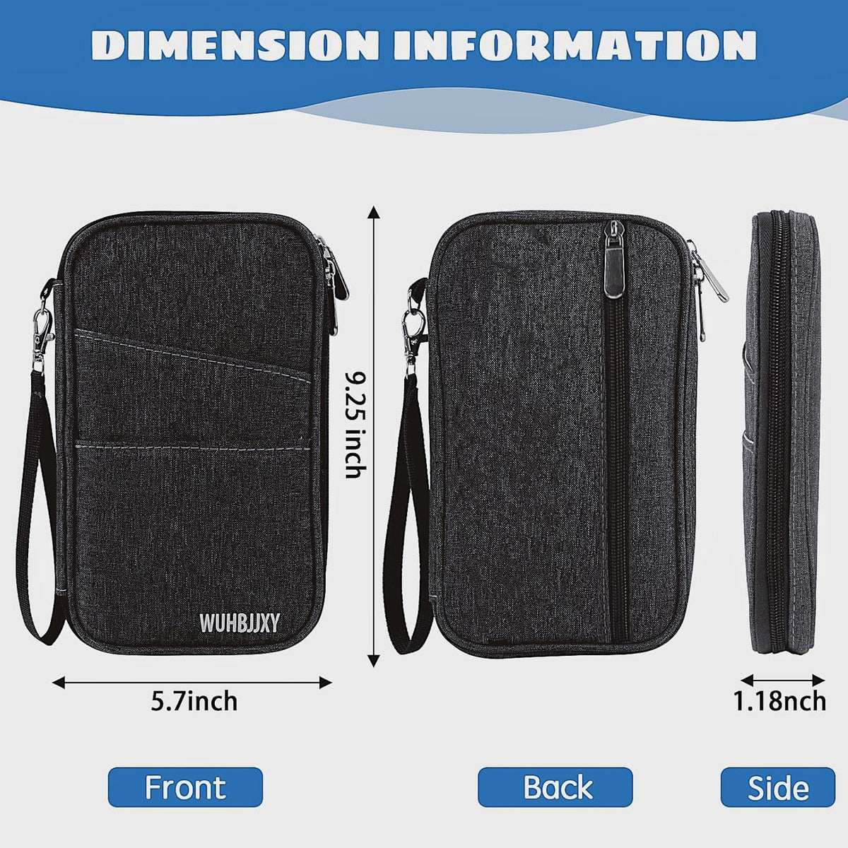 Amazing practical,Passport Holder Family, Women Rfid BlockingWallet, Travel Wallets, Waterproof Passport Holders Bag for Men Traveling, Travel Document Organizer Credit Cards Case (Gray)
