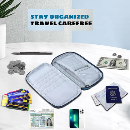 Amazing practical,Passport Holder Family, Women Rfid BlockingWallet, Travel Wallets, Waterproof Passport Holders Bag for Men Traveling, Travel Document Organizer Credit Cards Case (Gray)