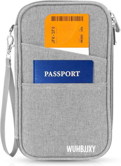 Amazing practical,Passport Holder Family, Women Rfid BlockingWallet, Travel Wallets, Waterproof Passport Holders Bag for Men Traveling, Travel Document Organizer Credit Cards Case (Gray)