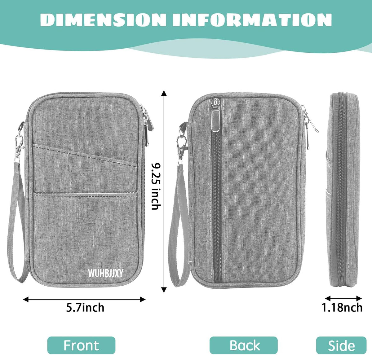 Amazing practical,Passport Holder Family, Women Rfid BlockingWallet, Travel Wallets, Waterproof Passport Holders Bag for Men Traveling, Travel Document Organizer Credit Cards Case (Gray)