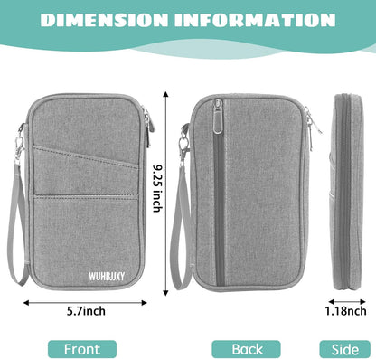 Amazing practical,Passport Holder Family, Women Rfid BlockingWallet, Travel Wallets, Waterproof Passport Holders Bag for Men Traveling, Travel Document Organizer Credit Cards Case (Gray)