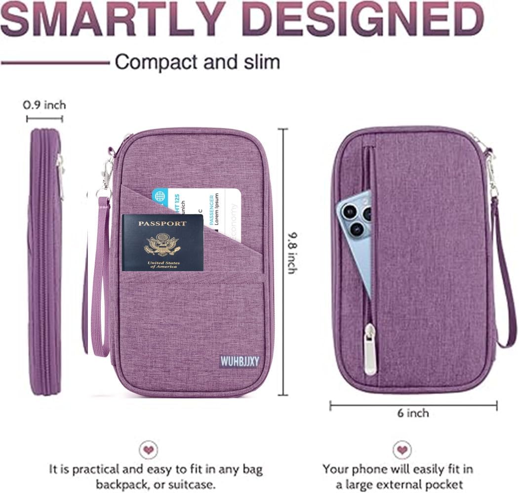 Amazing practical,Passport Holder Family, Women Rfid BlockingWallet, Travel Wallets, Waterproof Passport Holders Bag for Men Traveling, Travel Document Organizer Credit Cards Case (Gray)