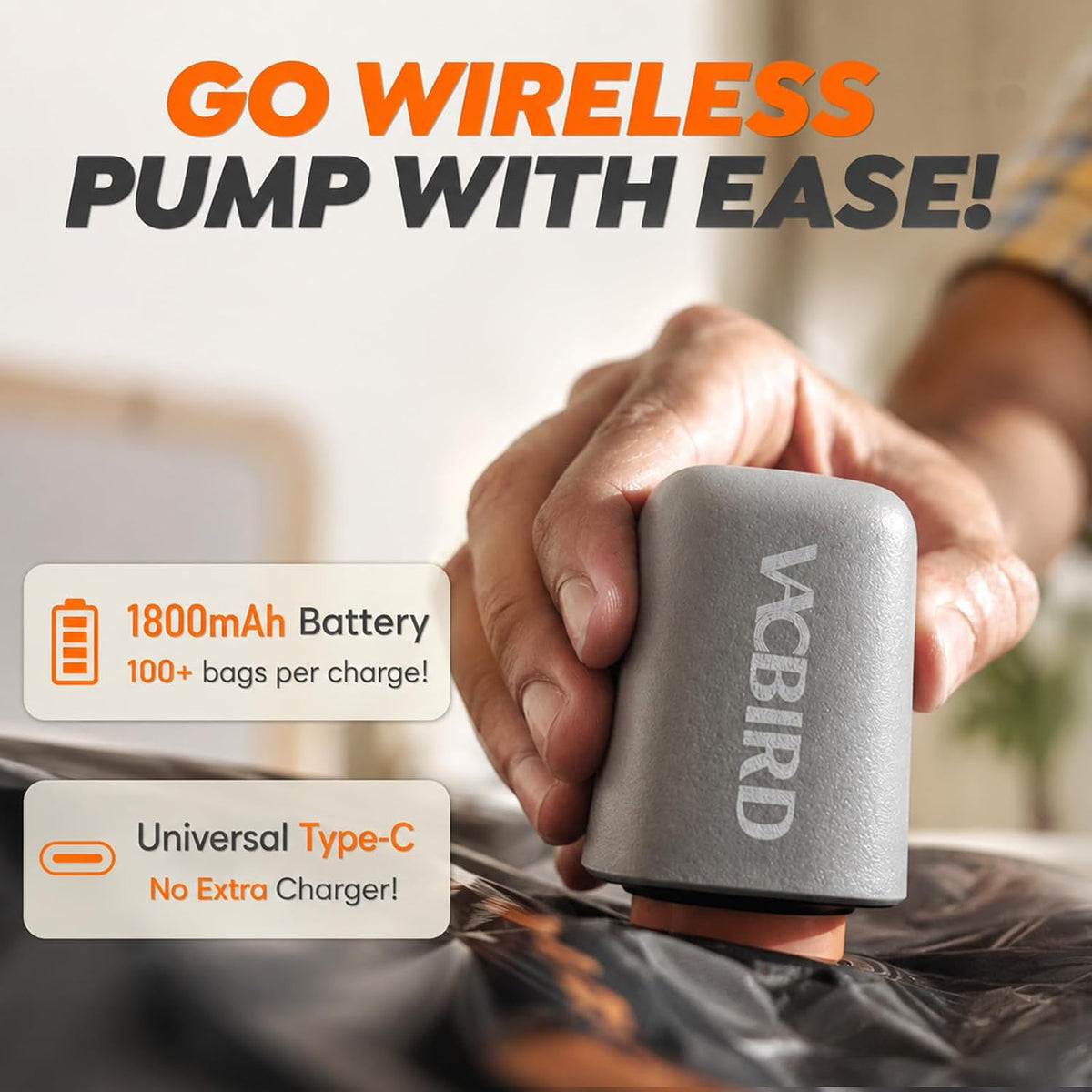 Rechargeable Wireless Pump Travel Storage Bags Set - Portable Space Saver Bags for Travel & Home - Vacuum Compression Packing Seal for Clothes, Blankets, Seasonal Storage 15 Combo Set
