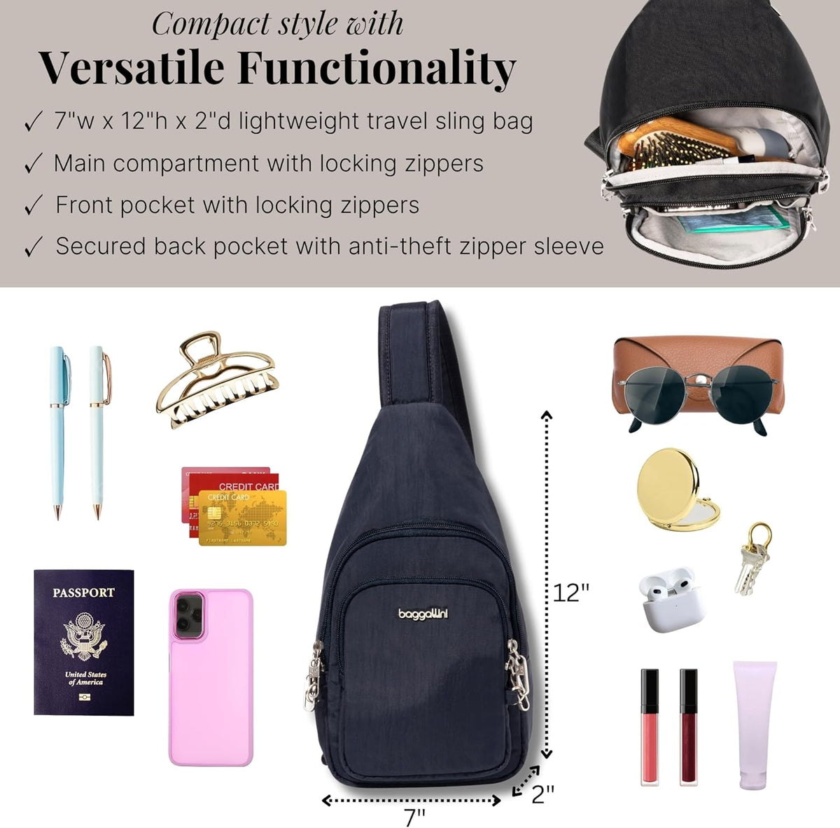 Securtex Anti-Theft Daytripper Sling
