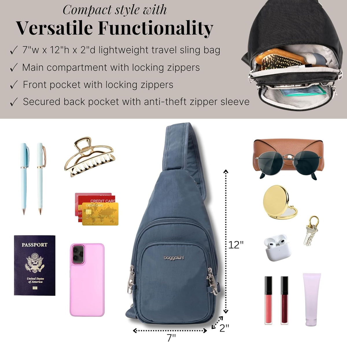 Securtex Anti-Theft Daytripper Sling