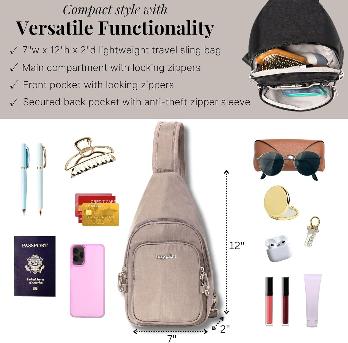 Securtex Anti-Theft Daytripper Sling