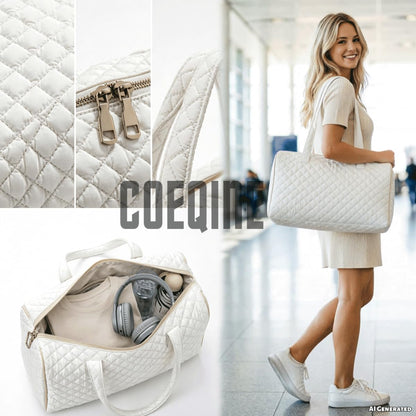 Bow Desgin Quilted Gym Bag For Women Travel Sport Tote Shoulder Bag - Colors A