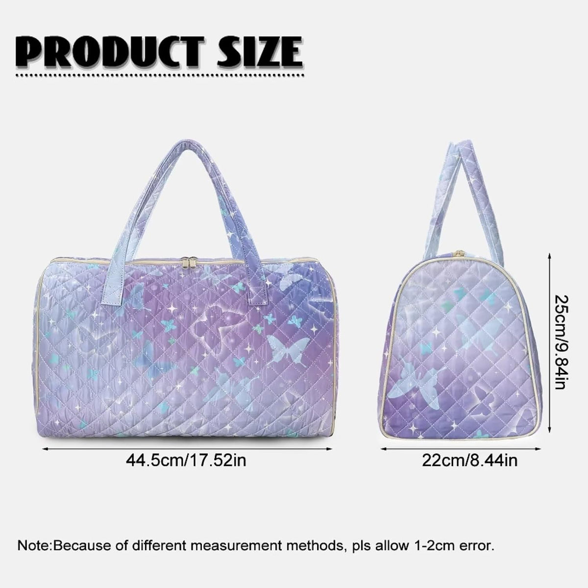 Bow Desgin Quilted Gym Bag For Women Travel Sport Tote Shoulder Bag - Colors A