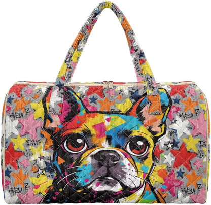 Bow Desgin Quilted Gym Bag For Women Travel Sport Tote Shoulder Bag - Colors A