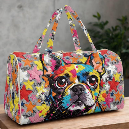 Bow Desgin Quilted Gym Bag For Women Travel Sport Tote Shoulder Bag - Colors A
