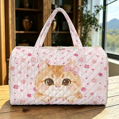 Bow Desgin Quilted Gym Bag For Women Travel Sport Tote Shoulder Bag - Colors A
