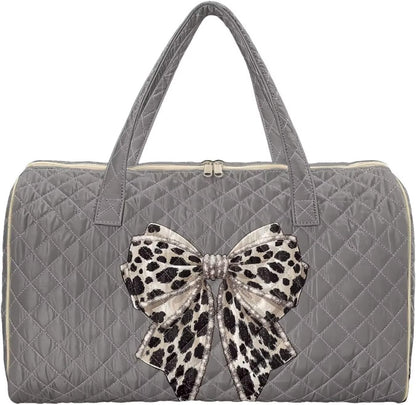 Bow Desgin Quilted Gym Bag For Women Travel Sport Tote Shoulder Bag - Colors A