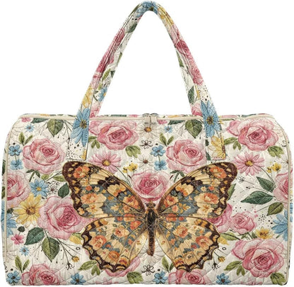 Bow Desgin Quilted Gym Bag For Women Travel Sport Tote Shoulder Bag - Colors A