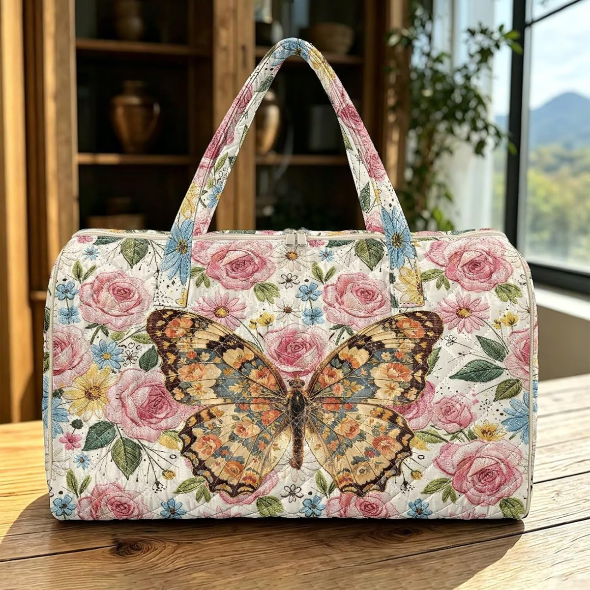 Bow Desgin Quilted Gym Bag For Women Travel Sport Tote Shoulder Bag - Colors A