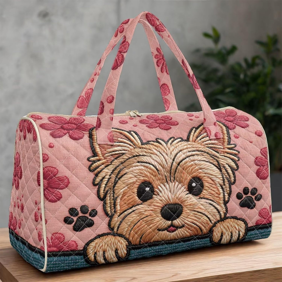Bow Desgin Quilted Gym Bag For Women Travel Sport Tote Shoulder Bag - Colors A