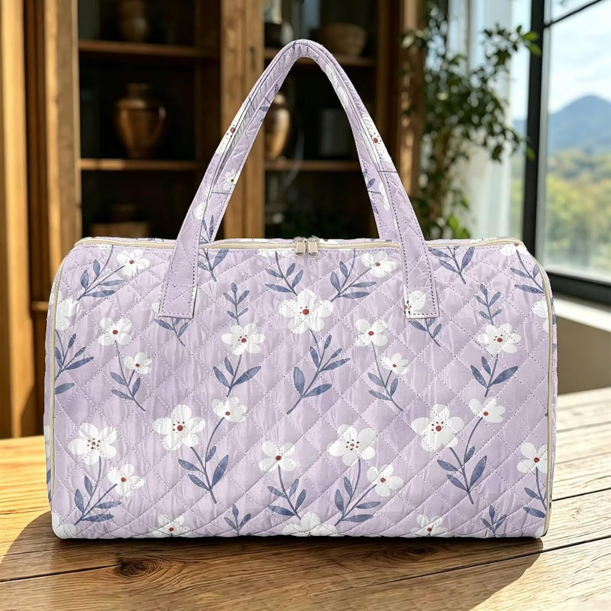 Bow Desgin Quilted Gym Bag For Women Travel Sport Tote Shoulder Bag - Colors A