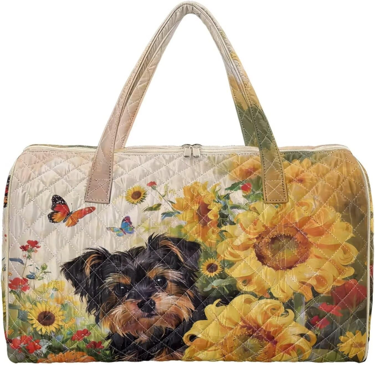 Bow Desgin Quilted Gym Bag For Women Travel Sport Tote Shoulder Bag - Colors A