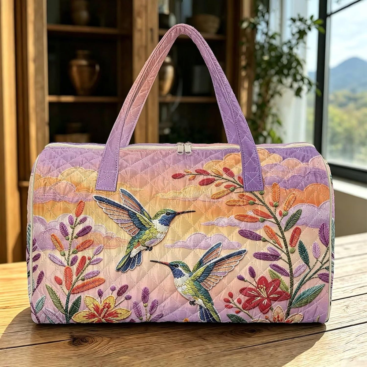 Bow Desgin Quilted Gym Bag For Women Travel Sport Tote Shoulder Bag - Colors A